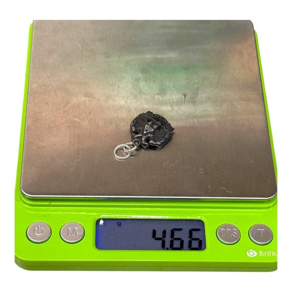 Vintage Sterling Silver Masonic Scottish Rite 32 Degree Pendant Long Island .75" - Picture 4 of 5